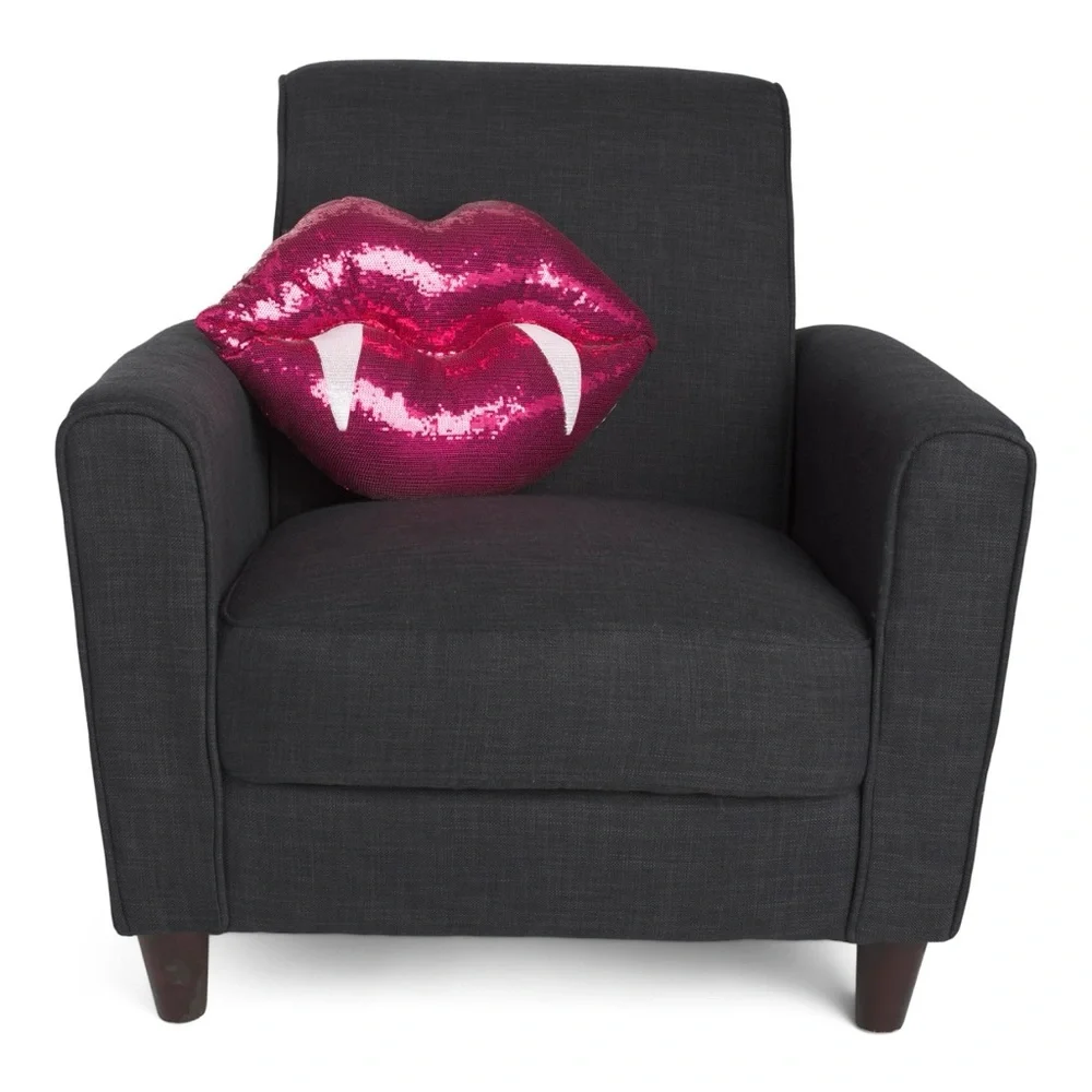 Rachel Zoe Two-Sided Sequin Lip Decorative Pillow